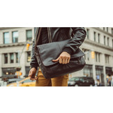 Richard lederen schoudertas/ laptoptas Zwart voor 15 inch laptops