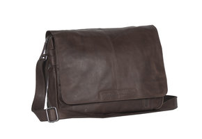 Chesterfield - Richard Lederen Schoudertas/Laptoptas - 15 inch - Bruin