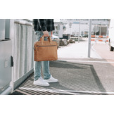 Calvi lederen laptoptas Bruin voor 15 inch laptops