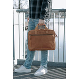 Calvi lederen laptoptas Cognac voor 15 inch laptops