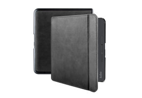 Lunso - Lederen sleepcover hoes - Kobo Forma (8 inch) - Zwart