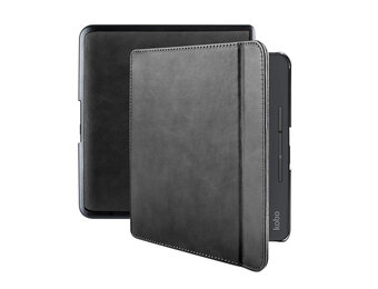 Lunso - Lederen sleepcover hoes - Kobo Forma (8 inch) - Zwart