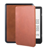 Lederen sleepcover hoes Cognac voor de Kobo Nia (6 inch)