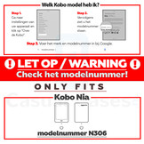 Lederen sleepcover hoes Cognac voor de Kobo Nia (6 inch)