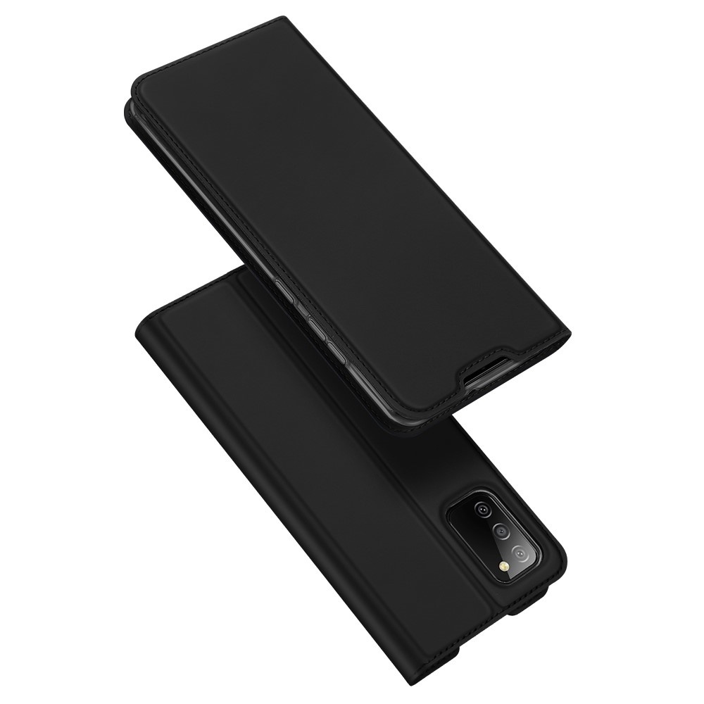 Slim Bookcase hoes Zwart voor de Samsung Galaxy A02s