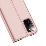 Slim Bookcase hoes Rose Goud voor de Samsung Galaxy A02s