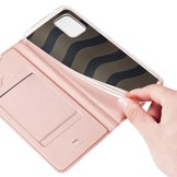 Slim Bookcase hoes Rose Goud voor de Samsung Galaxy A02s