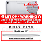 Lunso glanzende hardcase hoes grijs voor de MacBook 12 inch