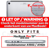 Matte cover hoes Zwart voor de MacBook Pro 13 inch (2012-2015)