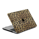 MacBook Pro 16 inch (2019) Leren cover beschermhoes Leopard Pattern Brown