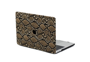 Lunso MacBook Pro 16 inch (2019) Leren cover hoes - case - Snake Pattern Brown