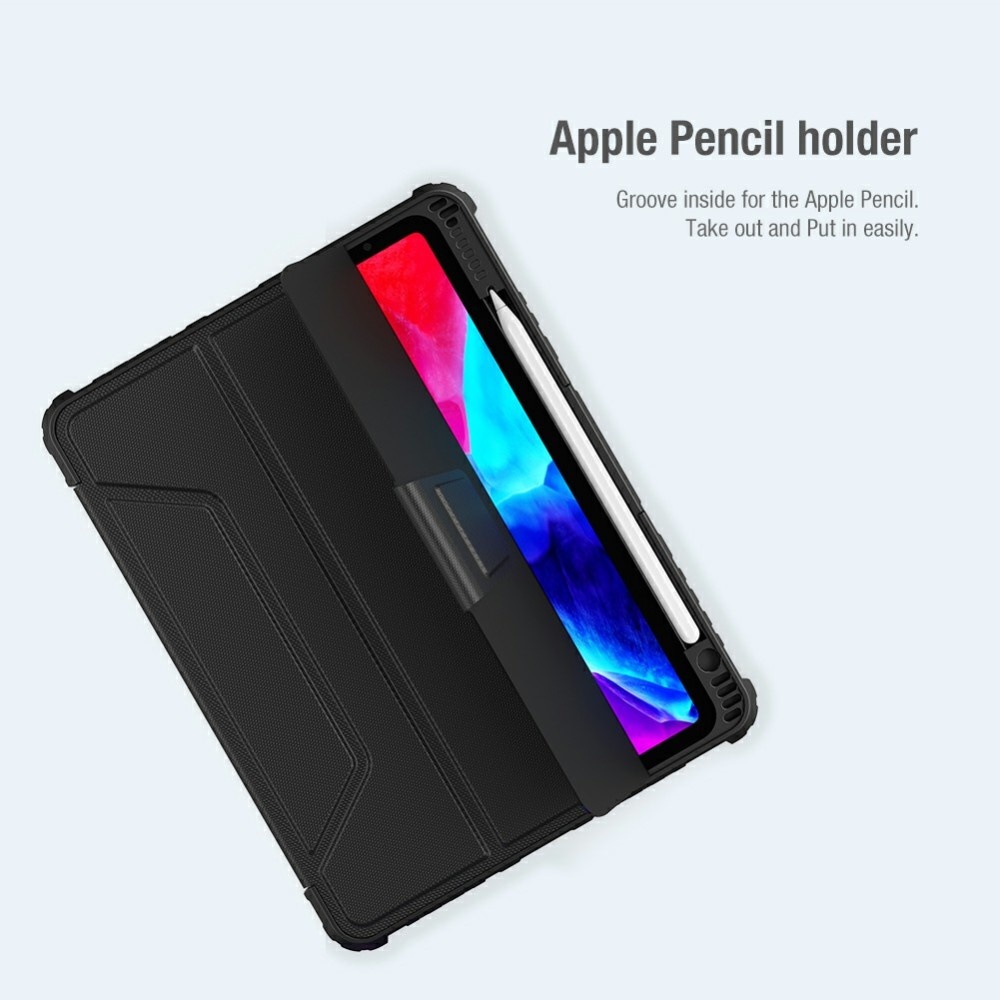 iPad Pro 11 inch (2020) & iPad Air (2022 / 2020) Armor Stand Sleepcover hoes Zwart