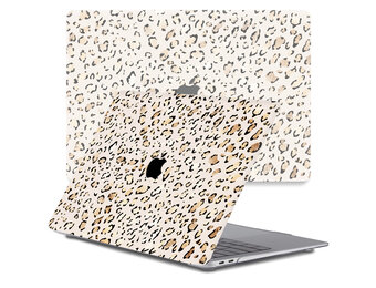 Lunso MacBook Pro 13 inch (2016-2019) cover hoes - case - Leopard Rose Gold