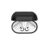 AirPods 1 en AirPods 2 Haga leren cover hoes Zwart