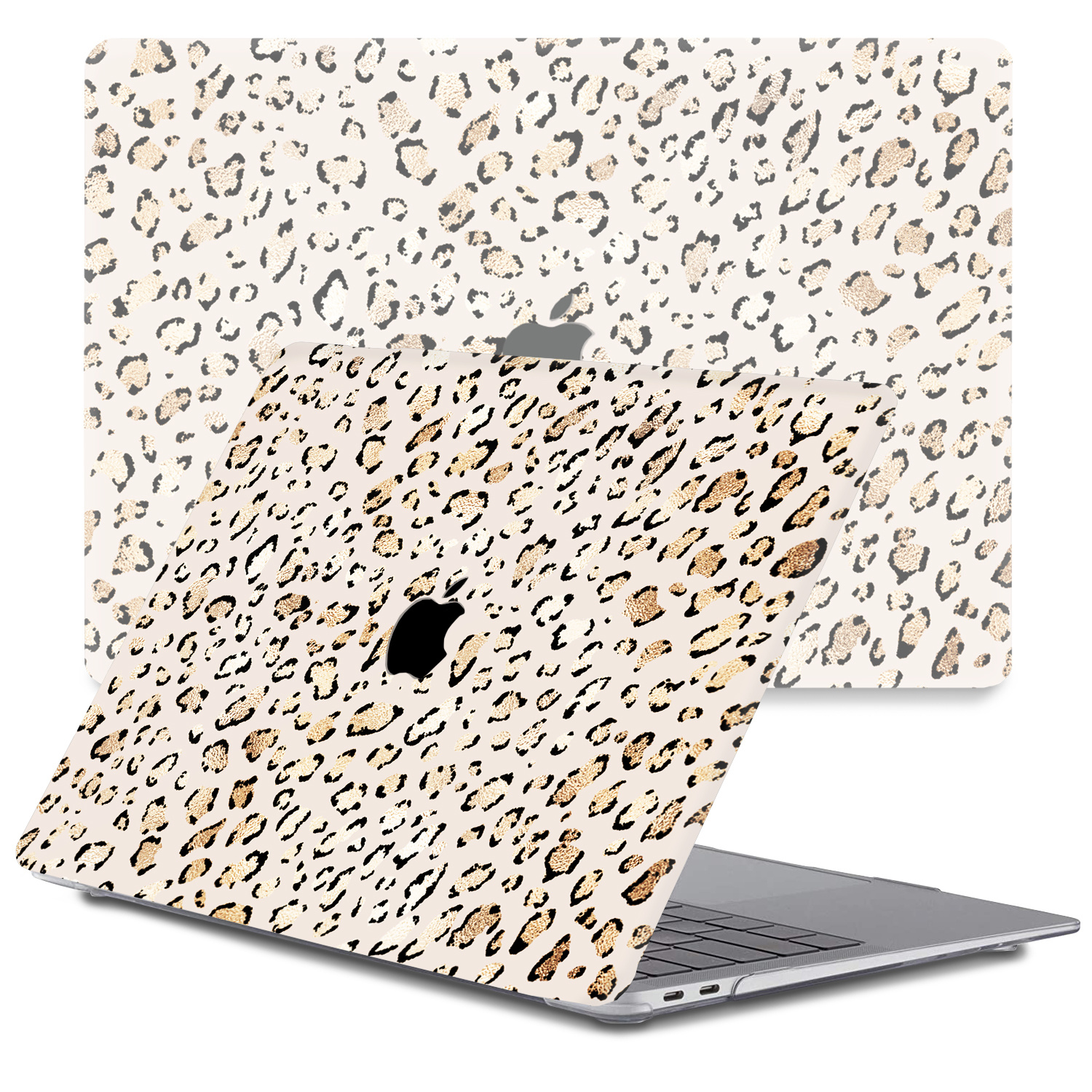 MacBook Air 13 inch (2018-2019) cover beschermhoes Leopard Rose Gold