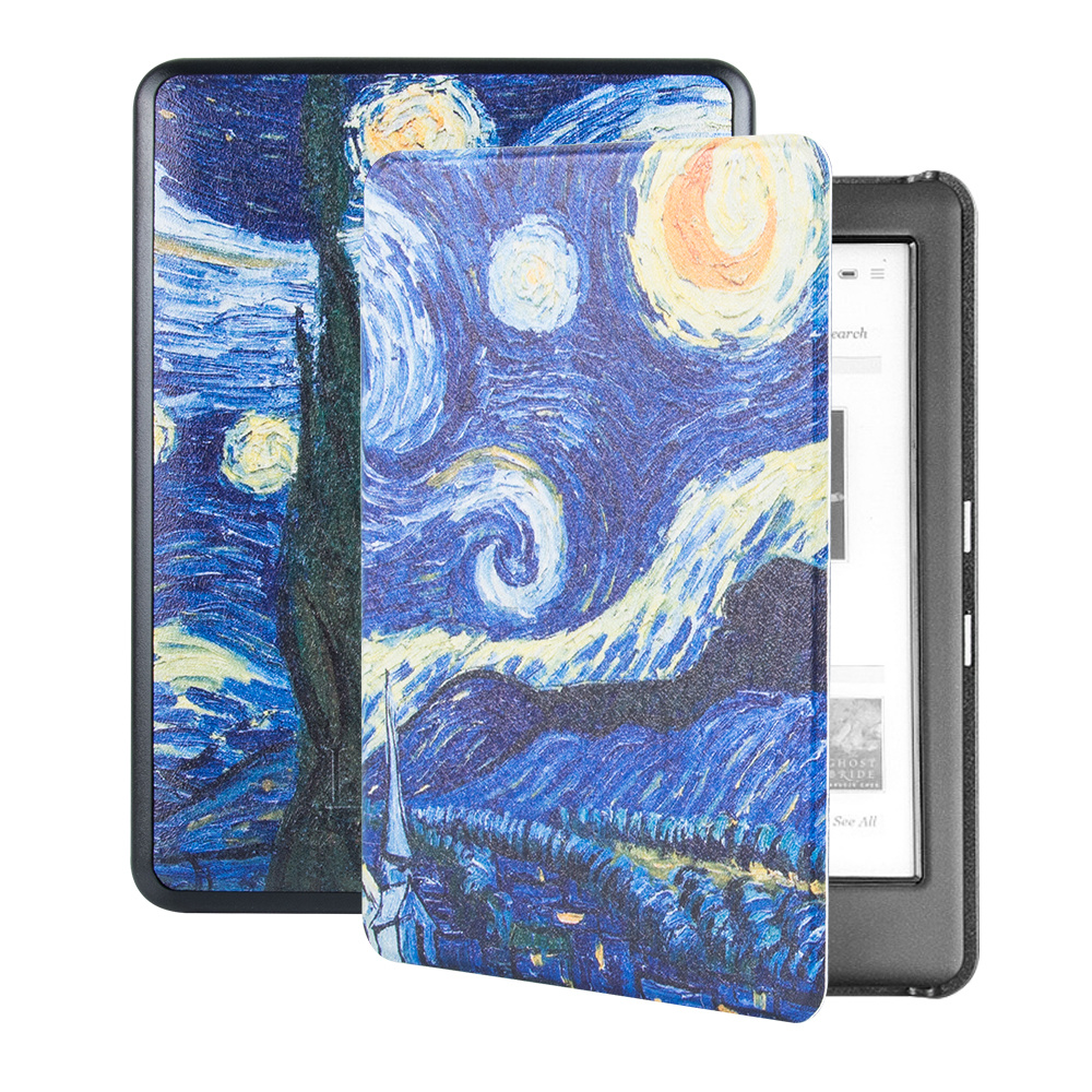Lunso - sleepcover hoes - Kobo Glo / Glo HD / Touch 2.0 (6 inch) - Van Gogh De Sterrennacht
