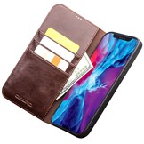 iPhone 13 Pro Max echt lederen bookcase hoes Bruin
