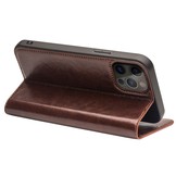 iPhone 13 Pro Max echt lederen bookcase hoes Bruin