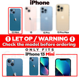 iPhone 13 Mini echt lederen bookcase hoes Zwart