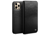 Qialino - lederen luxe bookcase hoes - iPhone 13 Pro - Zwart