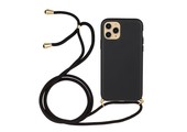 Lunso - Backcover hoes met koord - iPhone 13 Pro Max - Zwart