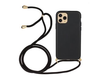 Lunso - Backcover hoes met koord - iPhone 13 Pro Max - Zwart