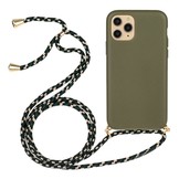 Backcover hoes Army Groen met koord voor de iPhone 13 Mini