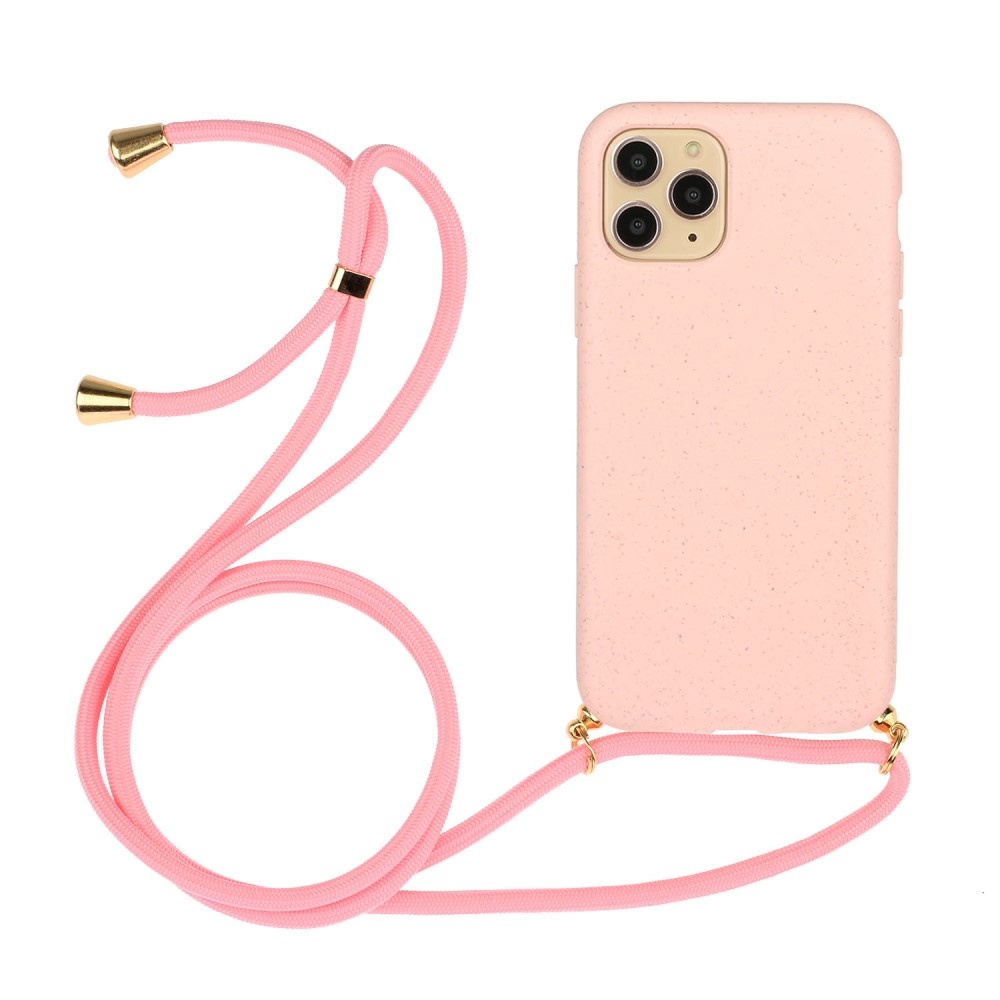 Lunso - Backcover hoes met koord - iPhone 13 - Roze