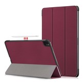 iPad Pro 11 inch 2018, 2020 en 2021 sleepcover hoes 3-vouw Bordeaux Rood