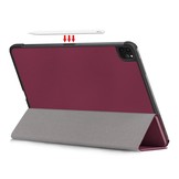 iPad Pro 11 inch 2018, 2020 en 2021 sleepcover hoes 3-vouw Bordeaux Rood