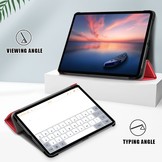 iPad Pro 11 inch 2018, 2020 en 2021 sleepcover hoes 3-vouw Rood