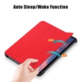iPad Pro 11 inch 2018, 2020 en 2021 sleepcover hoes 3-vouw Rood