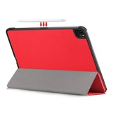 iPad Pro 11 inch 2018, 2020 en 2021 sleepcover hoes 3-vouw Rood