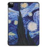 iPad Pro 11 inch 2018, 2020 en 2021 sleepcover hoes 3-vouw Van Gogh De Sterrennacht