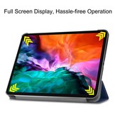 iPad Pro 12.9 inch 2021 sleepcover hoes 3-vouw Blauw