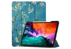 3-Vouw sleepcover hoes - iPad Pro 12.9 inch (2021) - Van Gogh Amandelbloesem