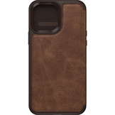 iPhone 13 Pro Max - Strada Case wallet hoes - Bruin