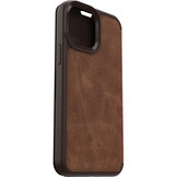 iPhone 13 Pro Max - Strada Case wallet hoes - Bruin