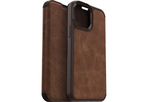 Otterbox - Strada Case wallet hoes - iPhone 13 Pro Max - Bruin + Lunso Tempered Glass