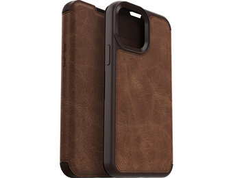 Otterbox - Strada Case wallet hoes - iPhone 13 Pro - Bruin + Lunso Tempered Glass