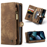 iPhone 13 Vintage 2 in 1 portemonnee hoes Bruin