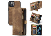 Caseme - vintage 2 in 1 portemonnee hoes - iPhone 13 - Bruin