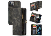Caseme - vintage 2 in 1 portemonnee hoes - iPhone 13 - Zwart