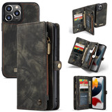 iPhone 13 Pro Max Vintage 2 in 1 portemonnee hoes Zwart