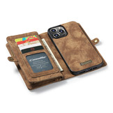 iPhone 13 Pro Vintage 2 in 1 portemonnee hoes Bruin