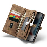 iPhone 13 Pro Vintage 2 in 1 portemonnee hoes Bruin