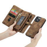 iPhone 13 Pro Vintage 2 in 1 portemonnee hoes Bruin