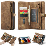 iPhone 13 Pro Vintage 2 in 1 portemonnee hoes Bruin