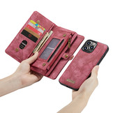 iPhone 13 Pro Vintage 2 in 1 portemonnee hoes Rood