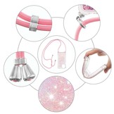 iPhone 13 Mini Backcover hoes Glitter Rose Zilver met koord